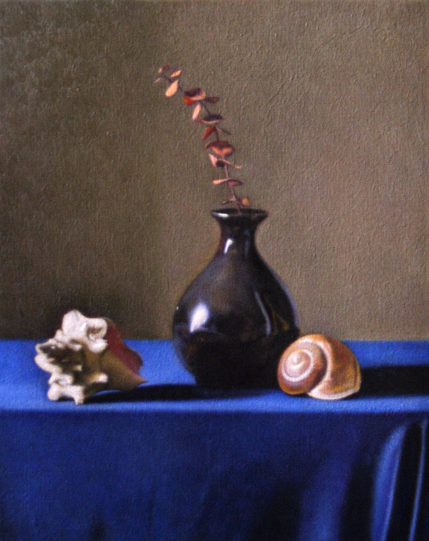 Black Vase With Golden Spirals